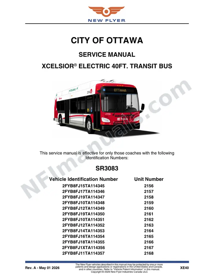 SR3083 Service Manual, City of Ottawa first-page preview