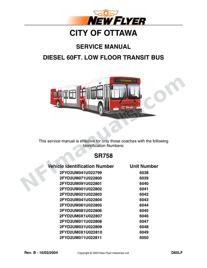 SR758 Service Manual, City of Ottawa first-page preview