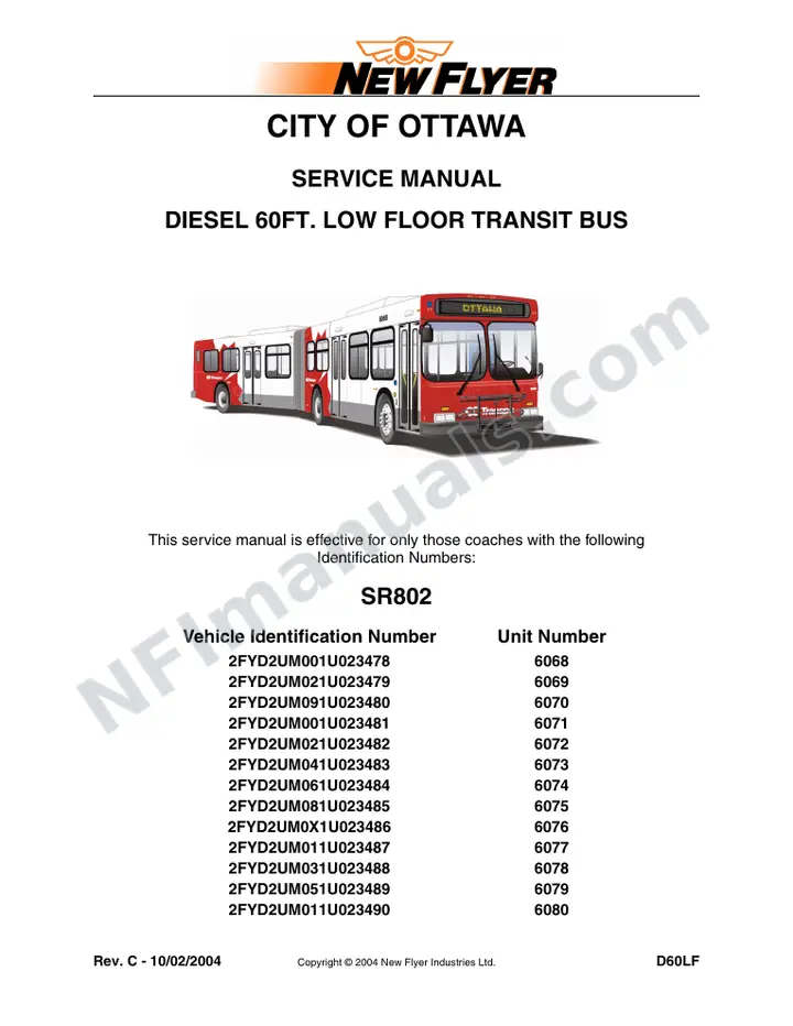 SR802 Service Manual, City of Ottawa first-page preview