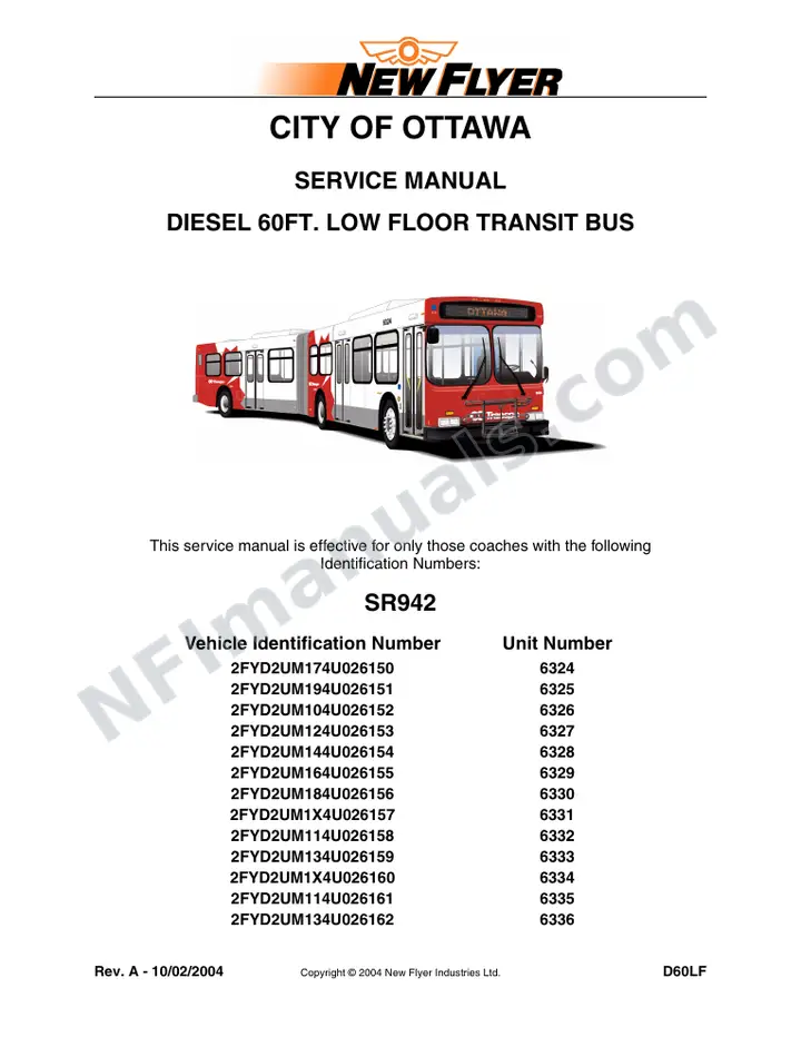 SR942 Service Manual, City Of Ottawa first-page preview