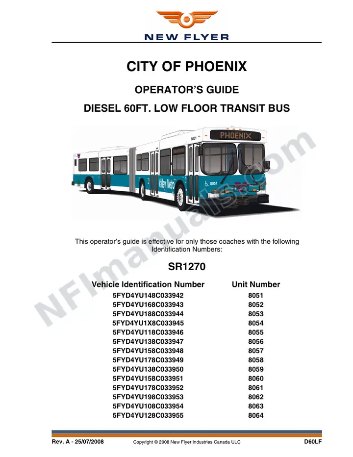 SR1270 Operator's Guide, City of Phoenix first-page preview