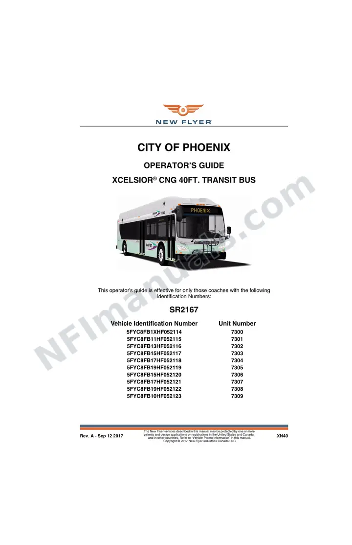 New Flyer XN40 Manual Package - City of Phoenix included manual preview