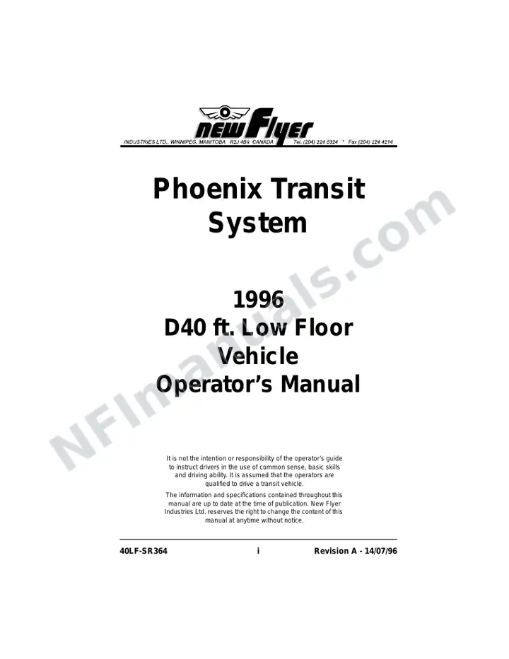 SR364 Operator's Guide, ATC Vancom - Phoenix first-page preview