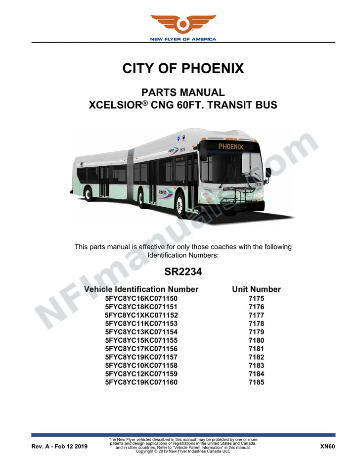 SR2234 Parts Manual, City of Phoenix first-page preview