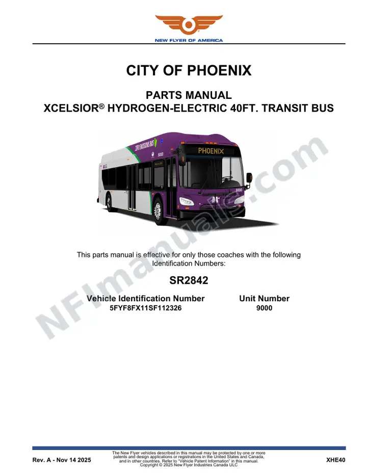 SR2842 Parts Manual, City of Phoenix first-page preview