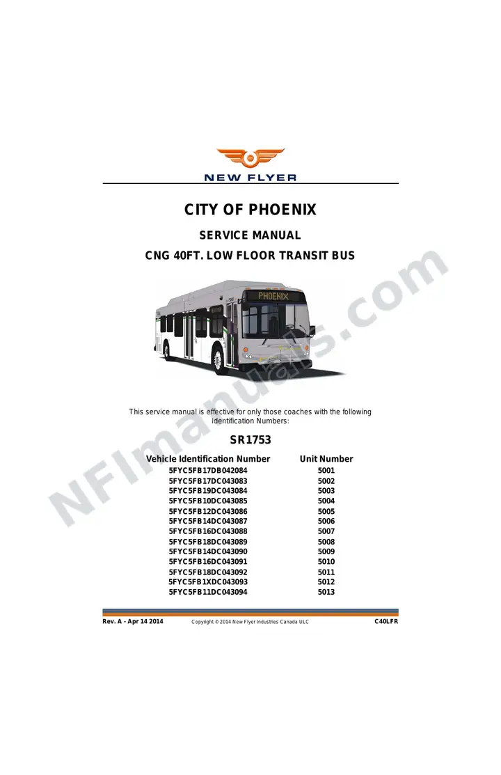 SR1753 Service Manual, City of Phoenix first-page preview