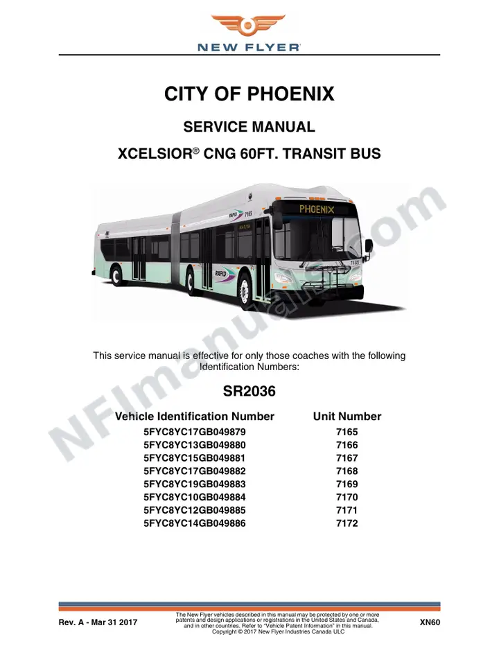 SR2036 Service Manual, City of Phoenix first-page preview