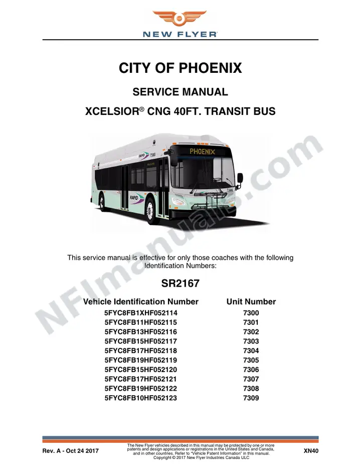 SR2167 Service Manual, City of Phoenix first-page preview