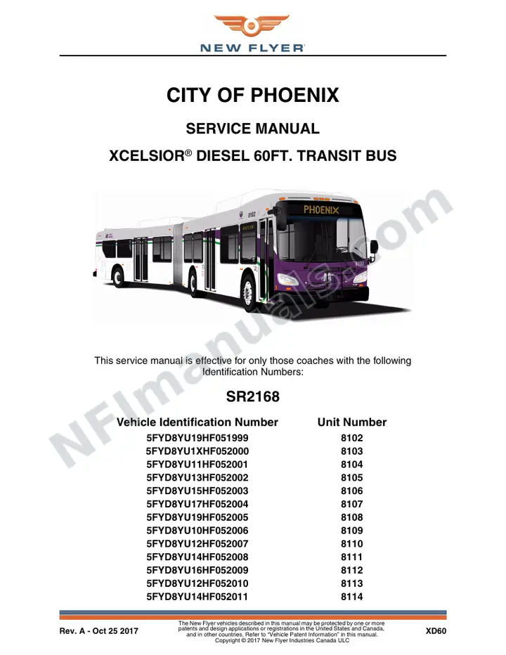 SR2168 Service Manual, City of Phoenix first-page preview