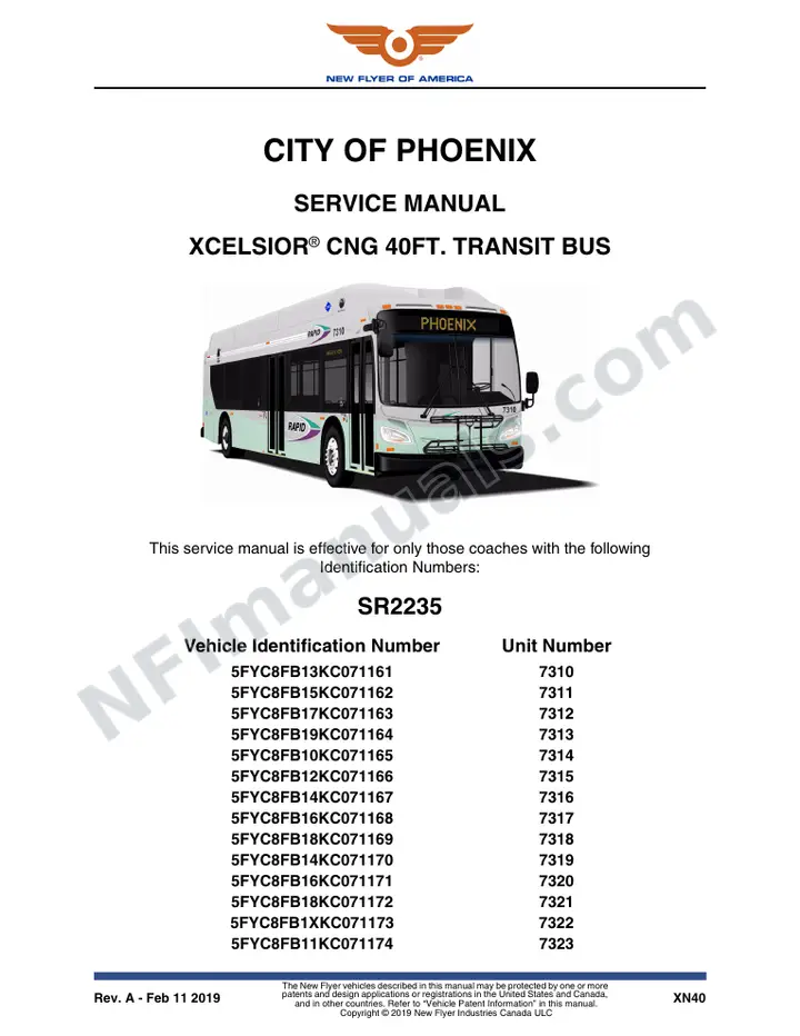 SR2235 Service Manual, City of Phoenix first-page preview