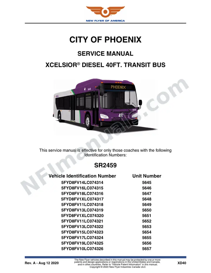 SR2459 Service Manual, City of Phoenix first-page preview