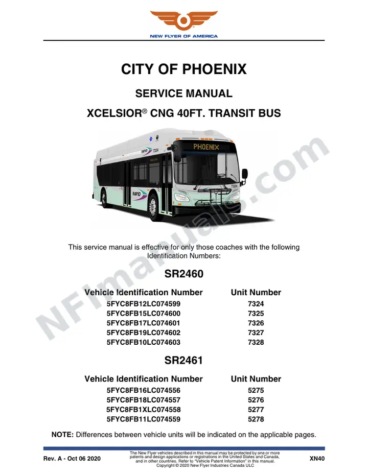 SR2460 SR2461 Service Manual, City of Phoenix first-page preview