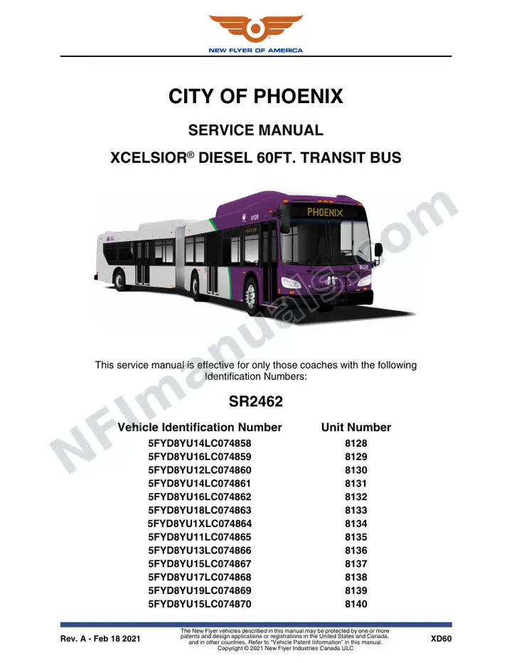 SR2462 Service Manual, City of Phoenix first-page preview