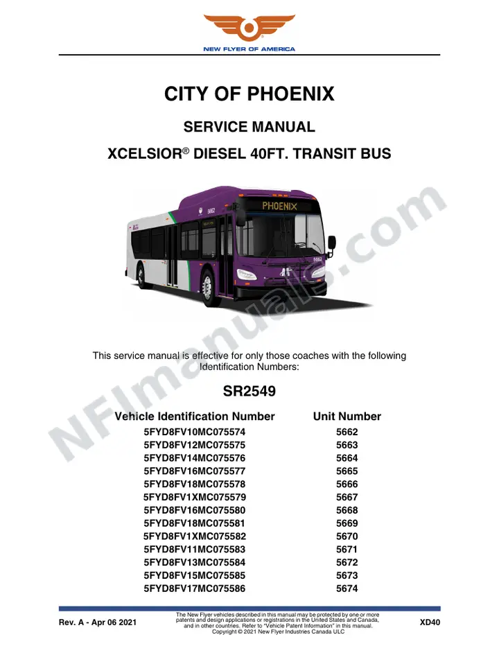 SR2549 Service Manual, City of Phoenix first-page preview
