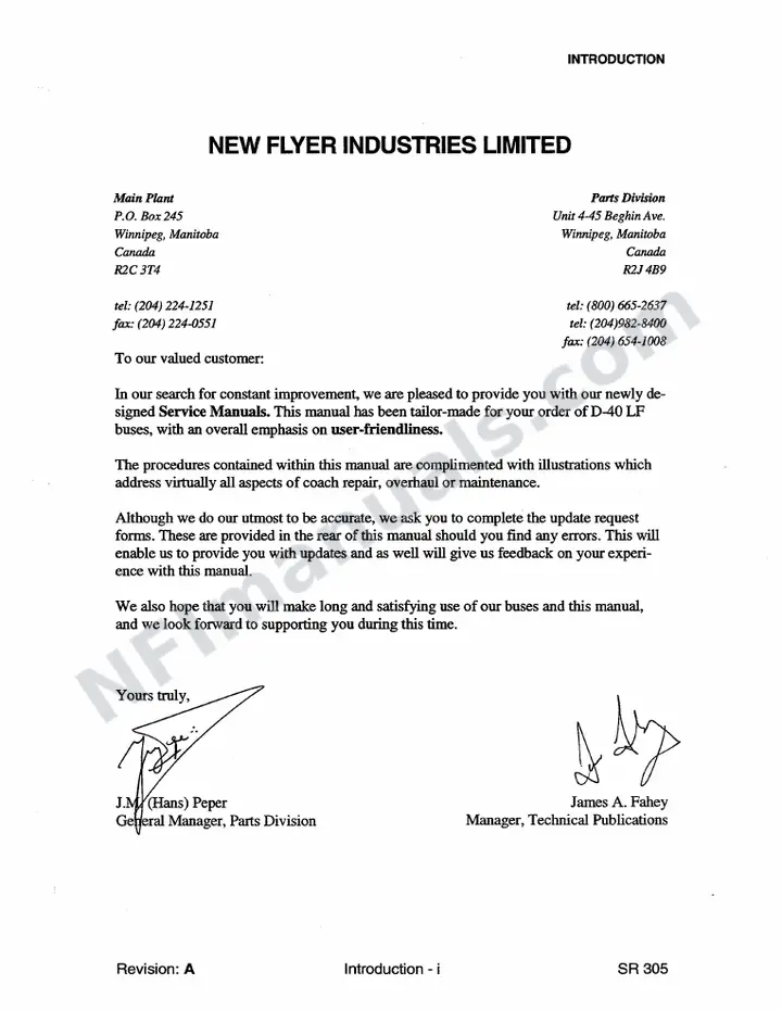 SR305 Service Manual, Phoenix first-page preview