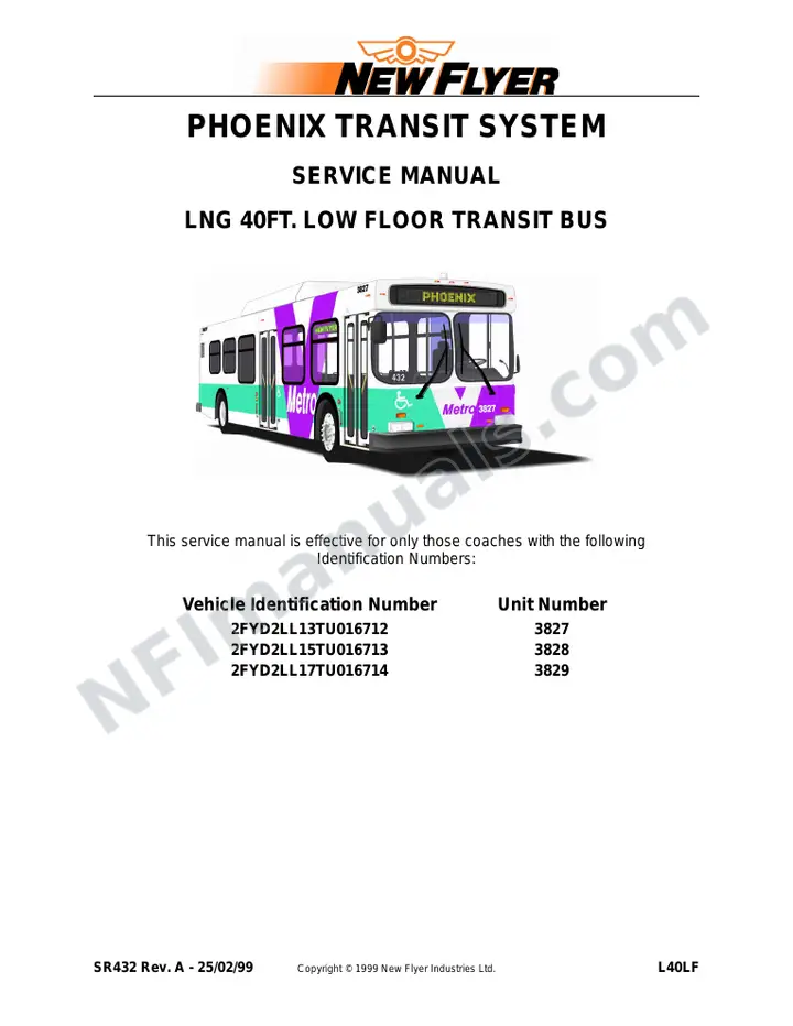 SR432 Service Manual, City of Phoenix first-page preview