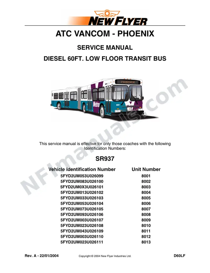 SR937 Service Manual, City of Phoenix first-page preview