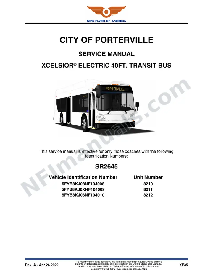 SR2645 Service Manual, City of Porterville first-page preview