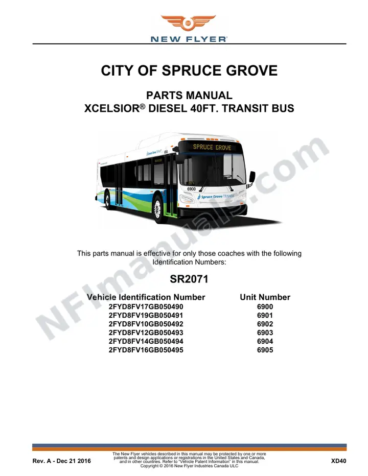 SR2071 Parts Manual, City of Spruce Grove first-page preview