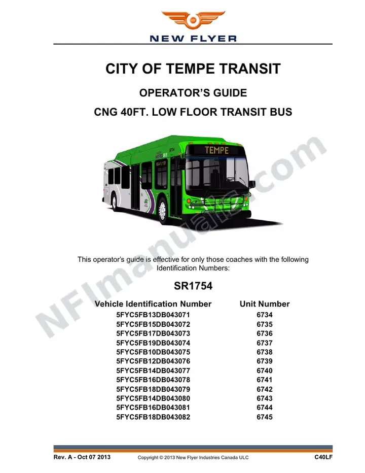SR1754_1795 Operator's Guide, City of Tempe Transit first-page preview