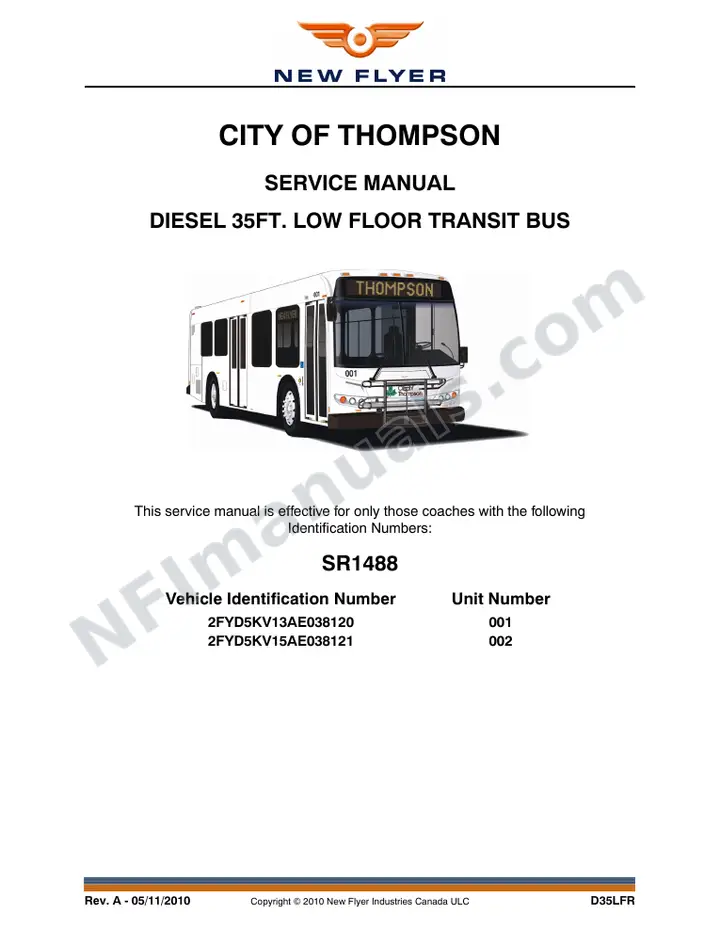 SR1488 Service Manual, City of Thompson first-page preview