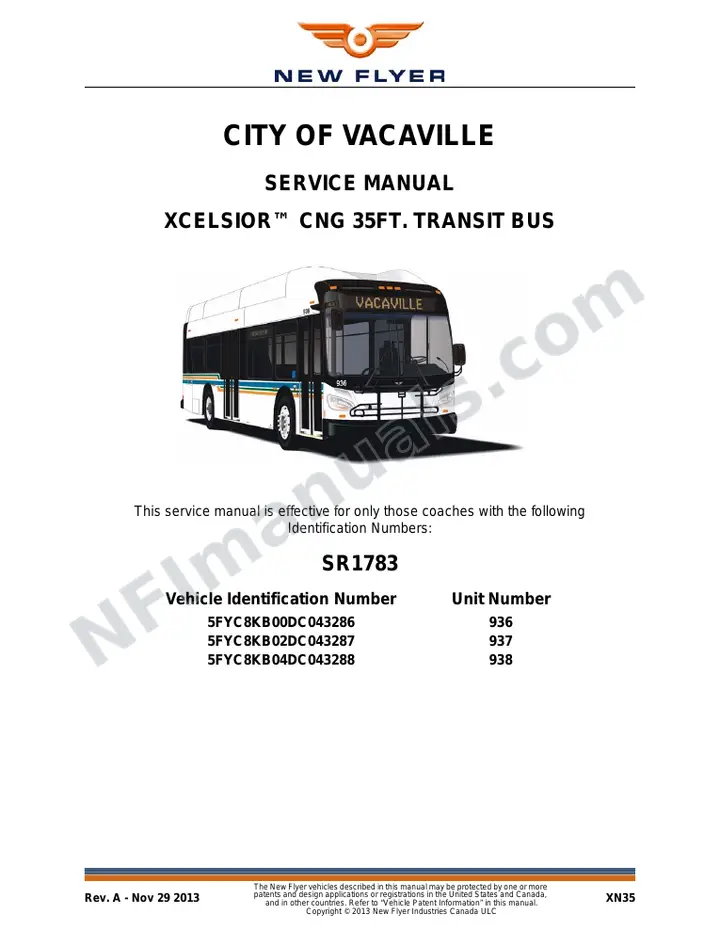 SR1783 Service Manual, City of Vacaville first-page preview