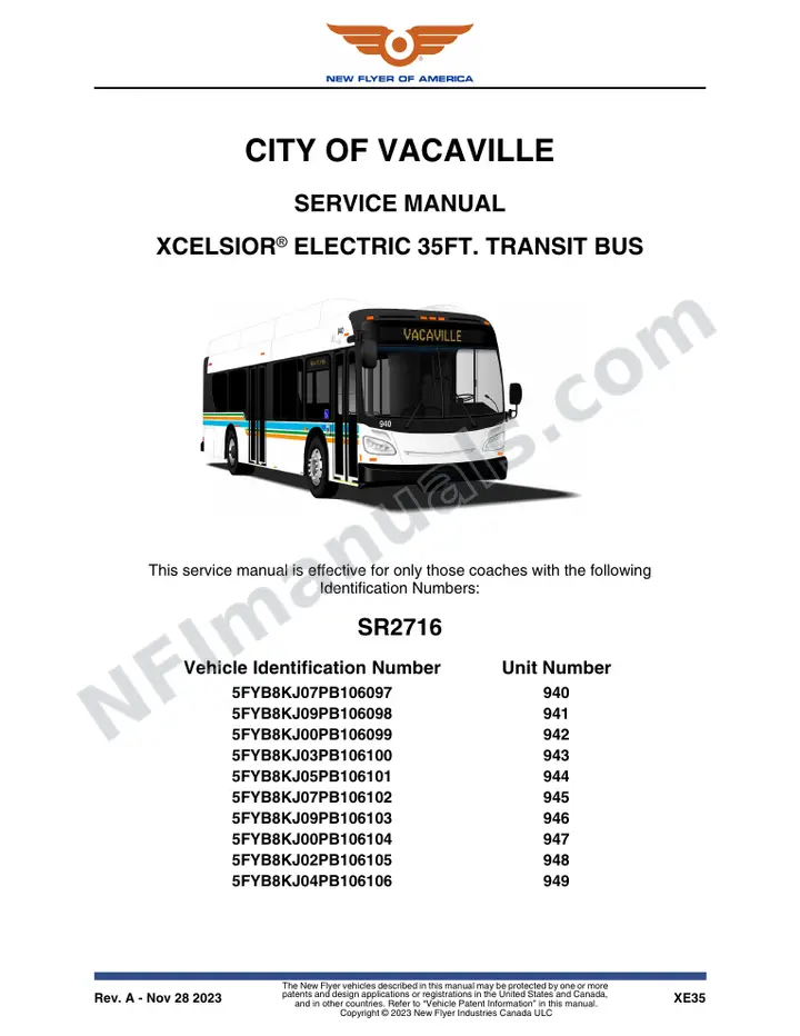 SR2716 Service Manual, City of Vacaville first-page preview