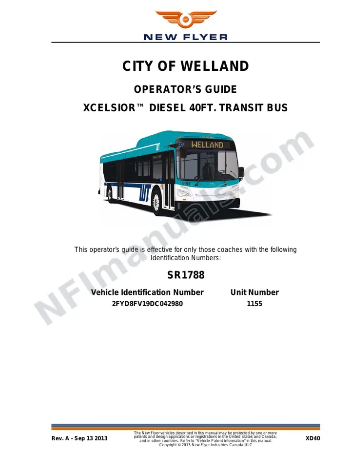 SR1788 Operator's Guide, City of Welland first-page preview