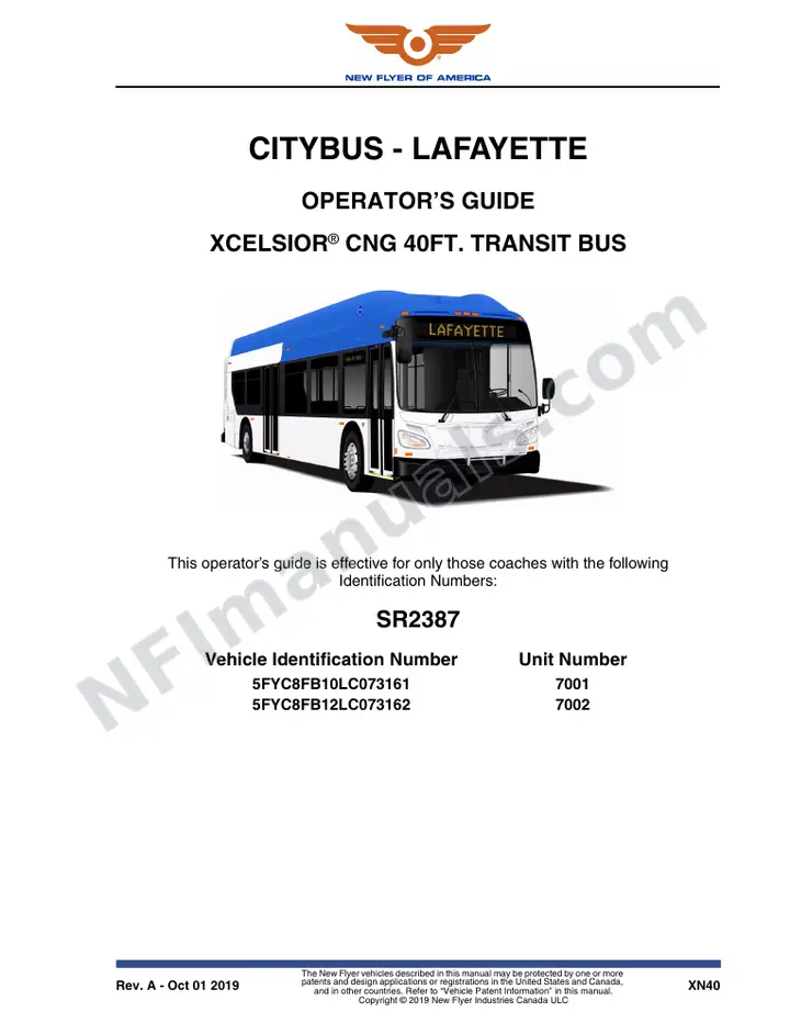 SR2387 Operator's Guide, CityBus - Lafayette first-page preview