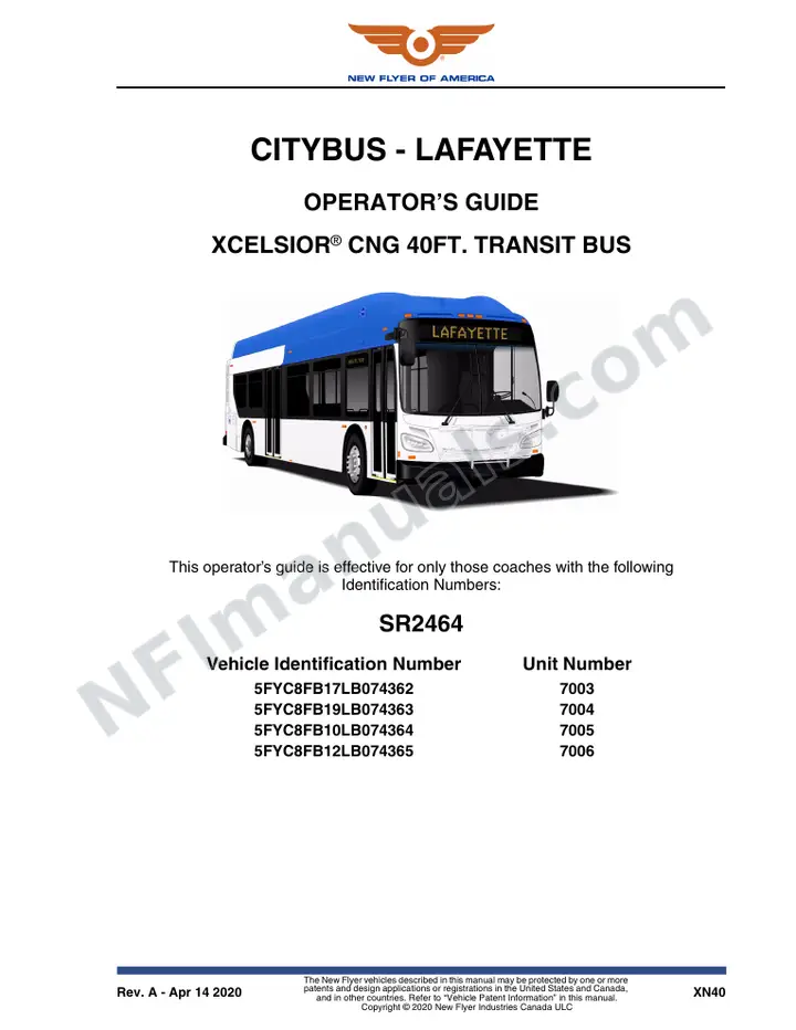 SR2464 Operator's Guide, Citybus - Lafayette first-page preview