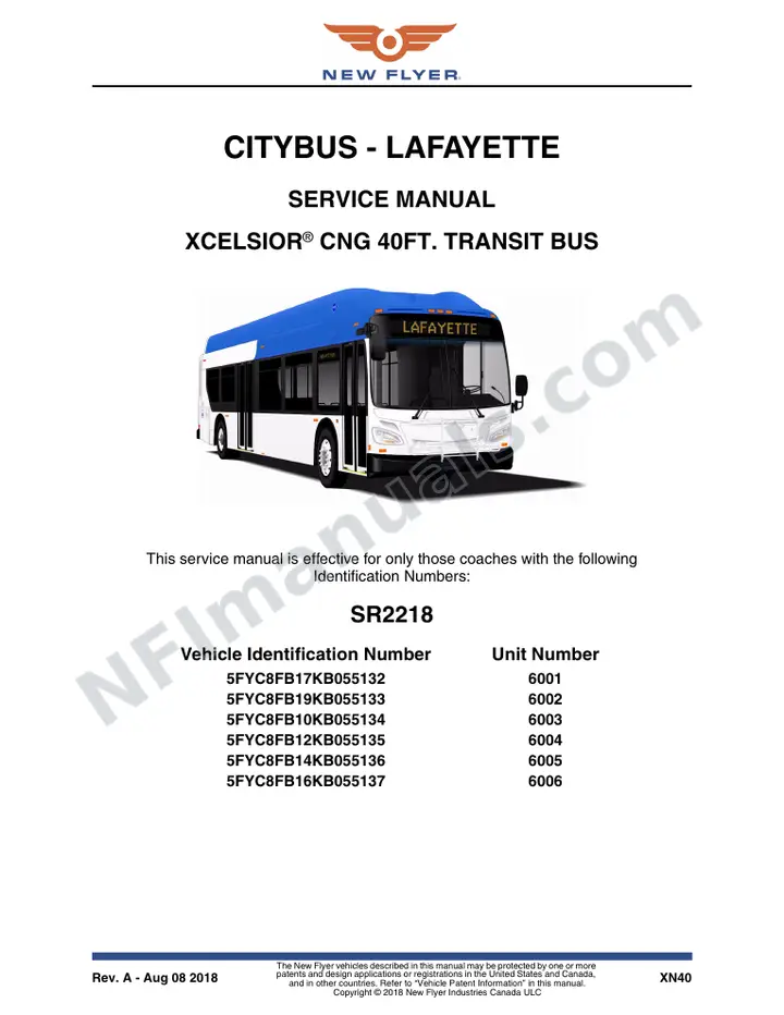 SR2218 Service Manual, Citybus - Layette first-page preview