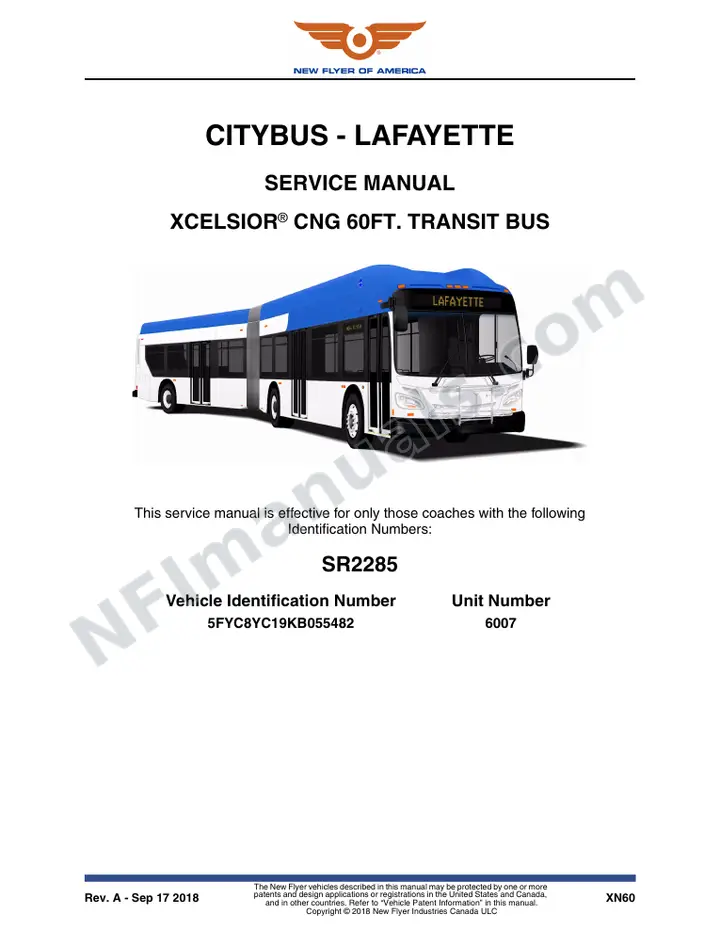 SR2285 Service Manual, CityBus - Lafayette first-page preview