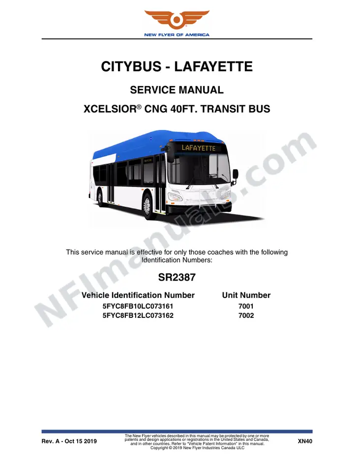 SR2387 Service Manual, Citybus - Lafayette first-page preview
