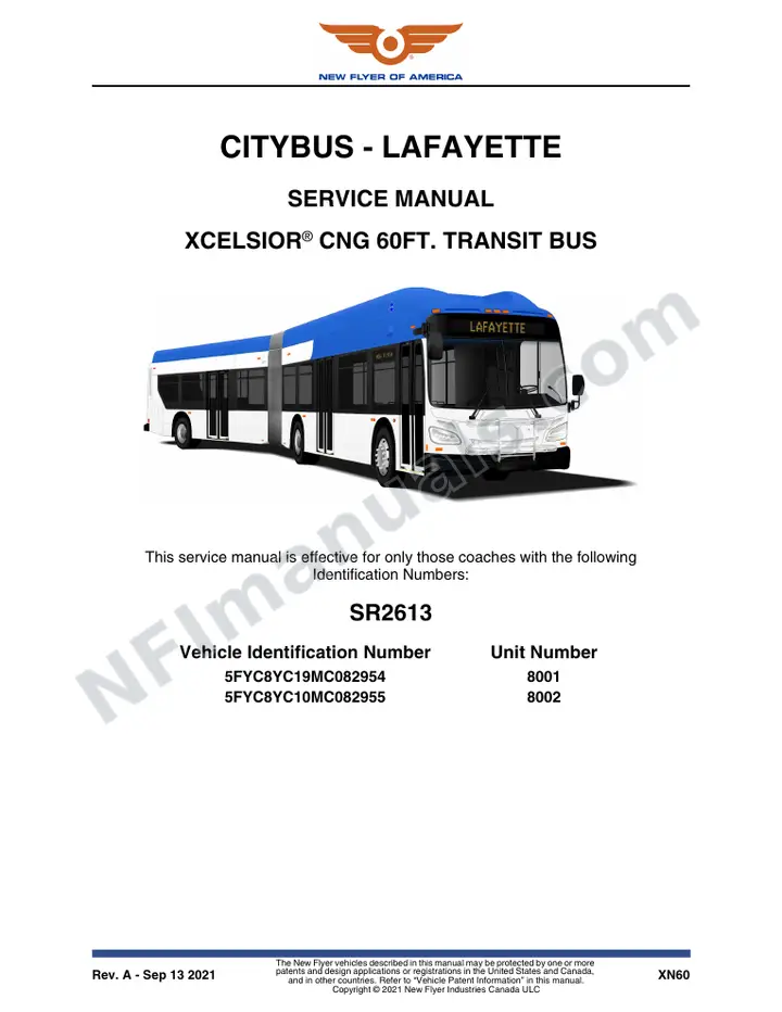 SR2613 Service Manual, Citybus - Lafayette first-page preview