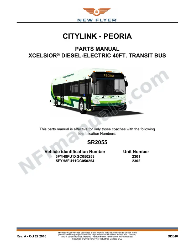 SR2055 Parts Manual, CityLink - Peoria first-page preview