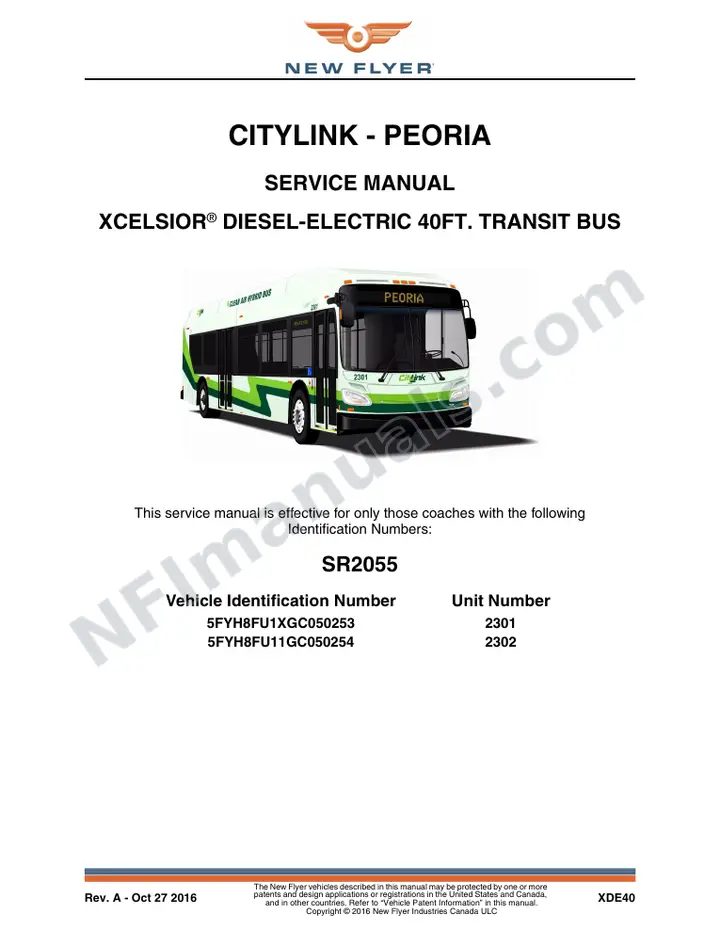 SR2055 Service Manual, CityLink - Peoria first-page preview