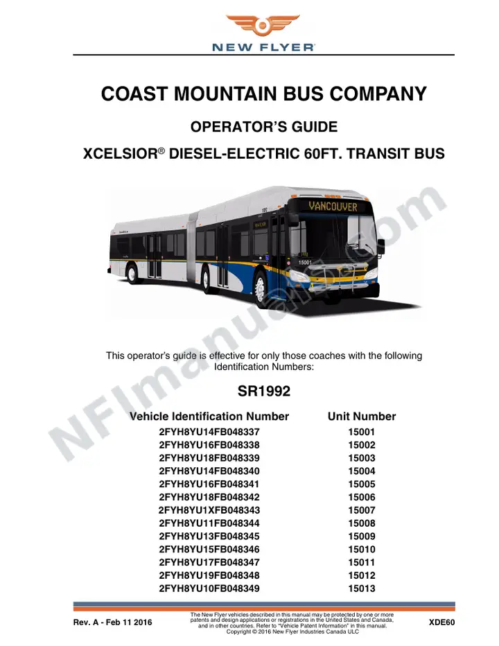 SR1992 Operator's Guide, Coast Mountain Bus Company first-page preview