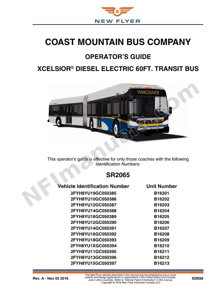 SR2065 Operator's Guide, Coast Mountain Bus Company first-page preview