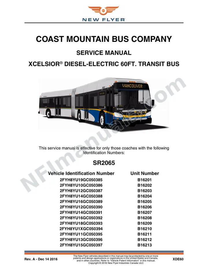 SR2065 Service Manual, Coast Mountain Bus Company first-page preview