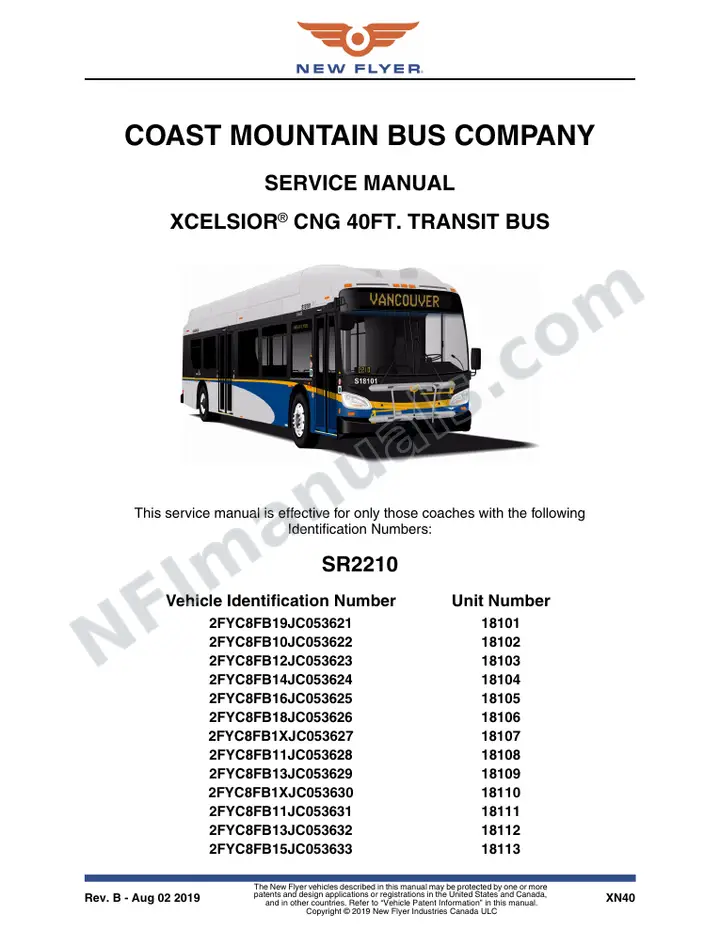 SR2210 Service Manual, Coast Mountain Bus Company first-page preview