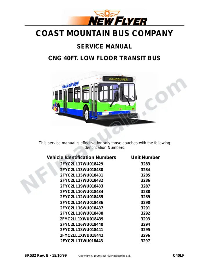 SR532 Service Manual, Coast Mountain Bus Company first-page preview