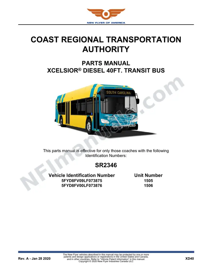 SR2346 Parts Manual, Coast Regional Transportation Authority first-page preview