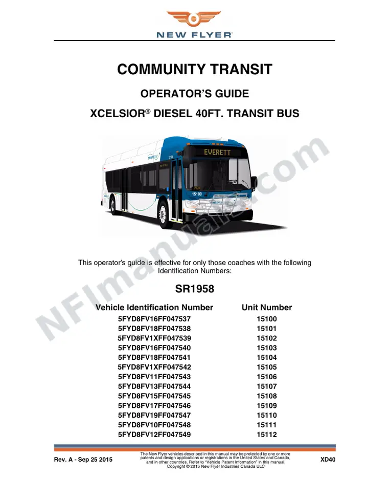 SR1958 Operator's Guide, Community Transit first-page preview