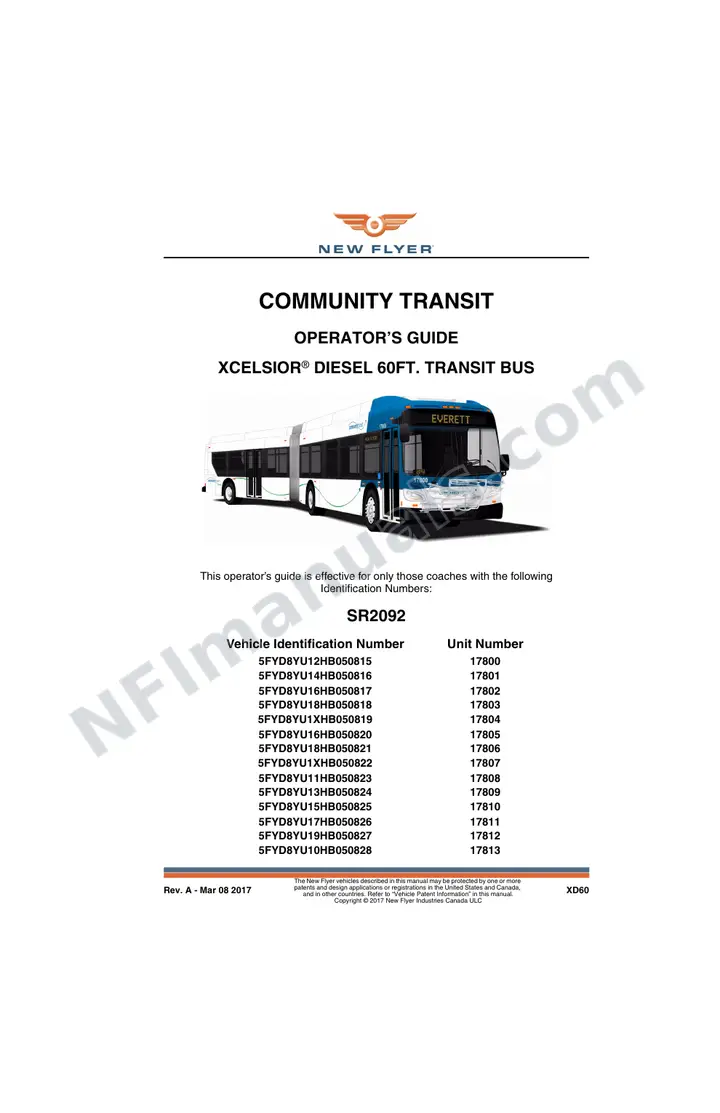 SR2092 Operator's Guide, Community Transit first-page preview