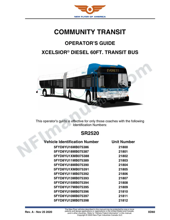 SR2520 Operator's Guide, Community Transit first-page preview