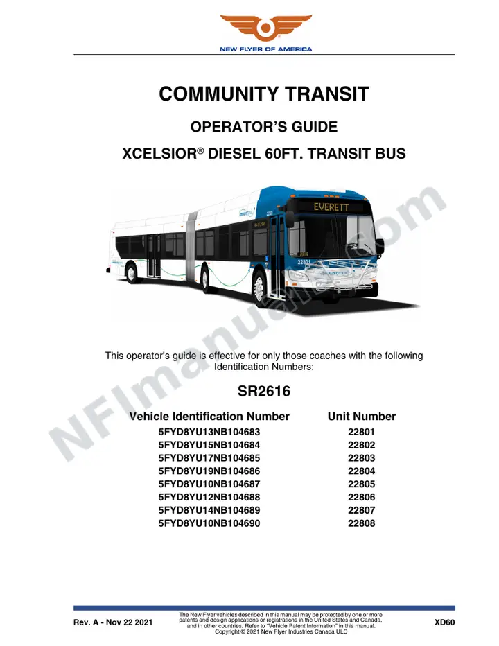 SR2616 Operator's Guide, Community Transit first-page preview