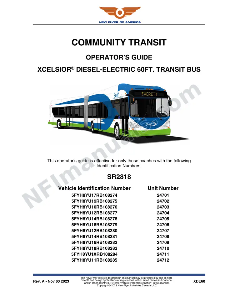New Flyer XDE60 Manual Package - Community Transit included manual preview