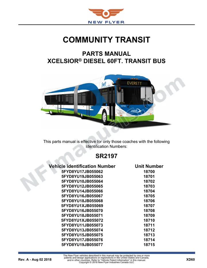 SR2197 Parts Manual, Community Transit first-page preview