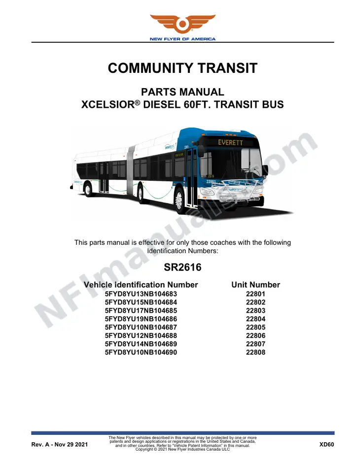 SR2616 Parts Manual, Community Transit first-page preview