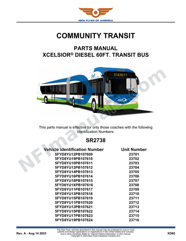 SR2738 Parts Manual, Community Transit first-page preview
